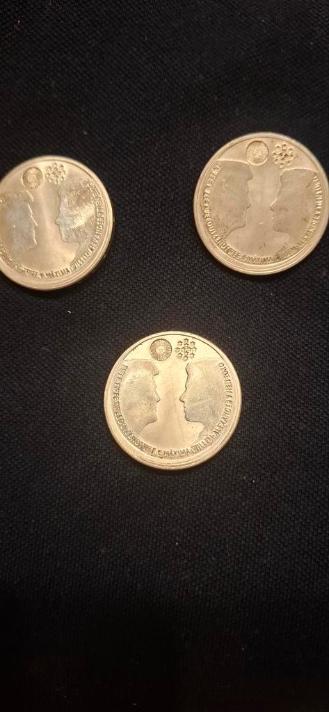 3x Zilveren 10 Euro Willem-Alexander & Máxima Huwelijksmunt, Postzegels en Munten, Munten | Nederland, Losse munt, Euro's, Koningin Beatrix
