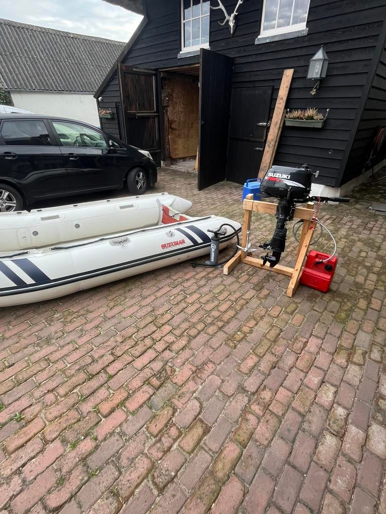 Suzumar DS360 + Suzuki 6PK 4-takt | complete set, Watersport en Boten, Aluminium, Gebruikt, Benzine, Minder dan 70 pk