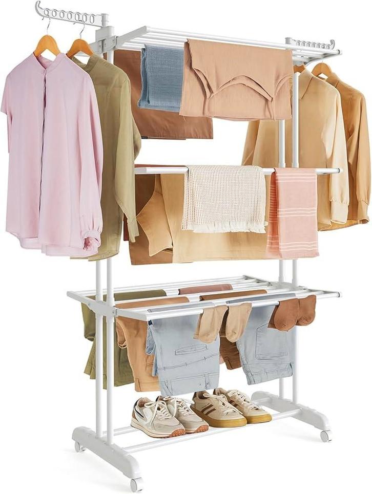 Kledingrek Droogrek Wasrek op wieltjes
Wit Inklapbare, Tuin en Terras, Droogmolens en Wasrekken, Nieuw, Wasrek, Ophalen of Verzenden