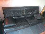 Leren tweezitter bank gratis, Ophalen, Gebruikt, Tweepersoons, Rechte bank