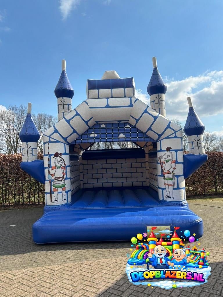 Springkussen / springkasteel te huur wit kasteel, Hobby en Vrije tijd, Feestartikelen | Verhuur, Ophalen of Verzenden, Zo goed als nieuw