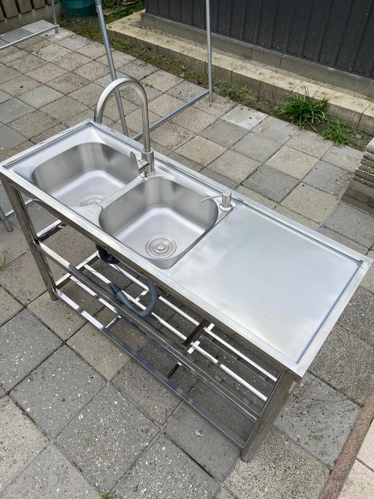 Nieuwe RVS camping wasbak spoelbak garage spoeltafel 5 ##, Ophalen, 100 tot 150 cm, Nieuw, Minder dan 100 cm