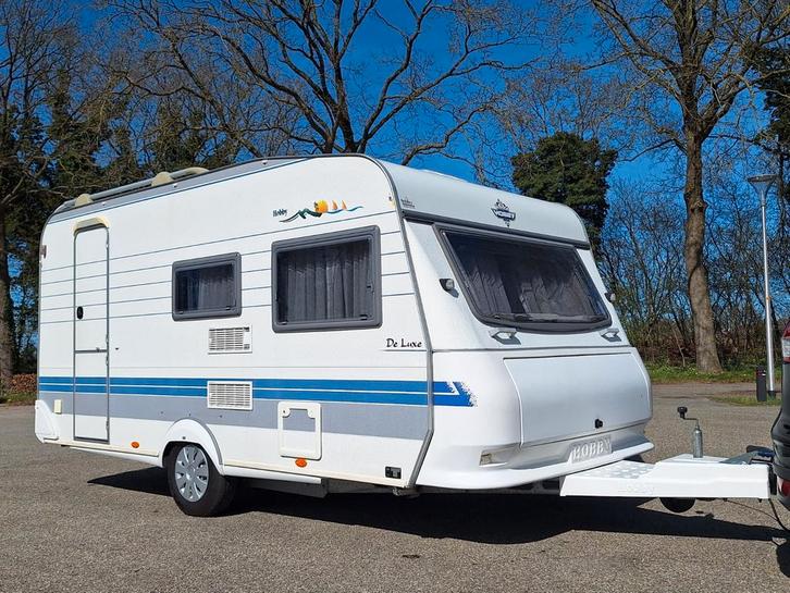 Hobby 440 caravan, Caravans en Kamperen, Caravans, Particulier, tot en met 4, Standaardzit, Hobby, Dwarsbed, Kachel, Koelkast