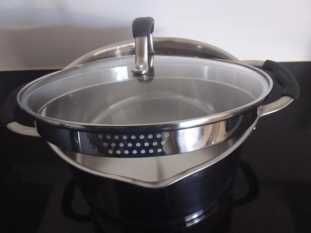 Tefal pan 24 cm, Zo goed als nieuw, Rvs, Keramische plaat, Ophalen