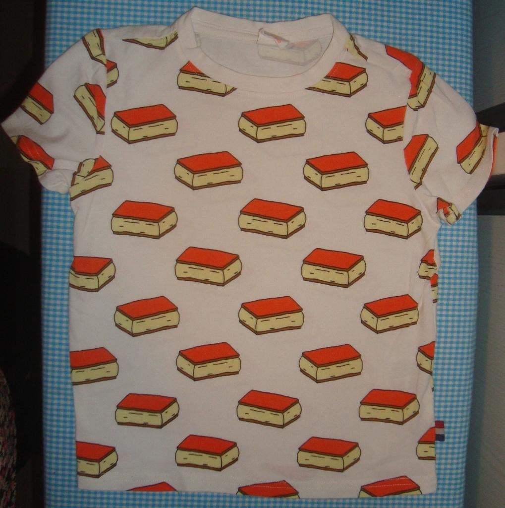 98/104 HEMA t-shirt met tompouchen koningsdag!, Jongen of Meisje, Ophalen of Verzenden, Zo goed als nieuw, Shirt of Longsleeve