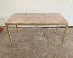 Salontafel Vintage marmeren metalen tafel jaren 60., Huis en Inrichting, Tafels | Salontafels, Zo goed als nieuw, Minder dan 50 cm