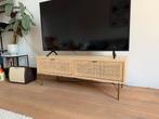 Tv-meubel met Rotan en Messing Details, Ophalen, 100 tot 150 cm, Zo goed als nieuw, Minder dan 100 cm