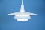 Deense vintage hanglamp schalenlamp wit 1970s retro, Huis en Inrichting, Lampen | Hanglampen, Ophalen of Verzenden, Gebruikt, Minder dan 50 cm