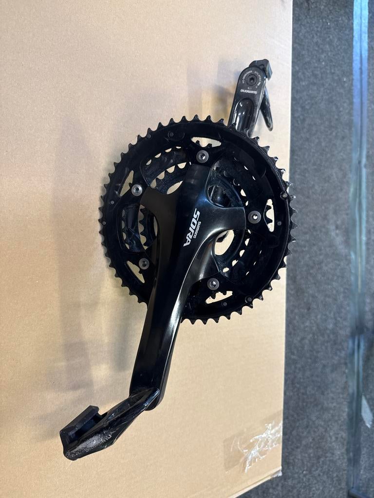 Shimano Sora Crankstel met Pedalen - Gebruikt, Fietsen en Brommers, Fietsonderdelen, Crankstel of Pedalen, Gebruikt, Ophalen of Verzenden
