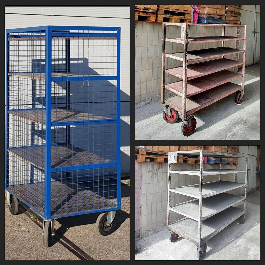 Etagewagen - grote voorraad, Doe-het-zelf en Verbouw, Transportwagens, 100 liter of meer, Ophalen, Gebruikt, Transportkar