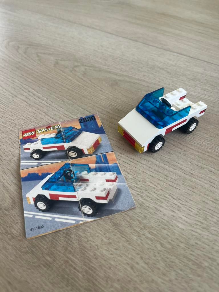Lego System 2880 Witte Cabriolet - Compleet met instructie, Ophalen of Verzenden, Zo goed als nieuw, Complete set, Lego