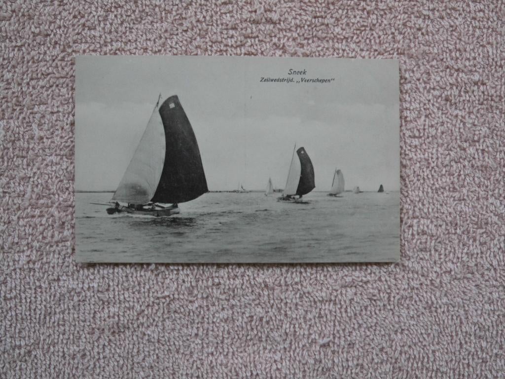 Sneek , Zeilwedstrijd Veerschepen., Verzamelen, Ansichtkaarten | Nederland, Ophalen of Verzenden, Voor 1920, Ongelopen, Friesland