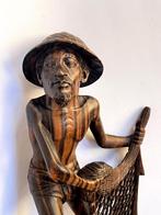 Visser Balinees houtsnijwerk, Houtsnijwerk, Ophalen of Verzenden, 20 - 50 cm, Hout