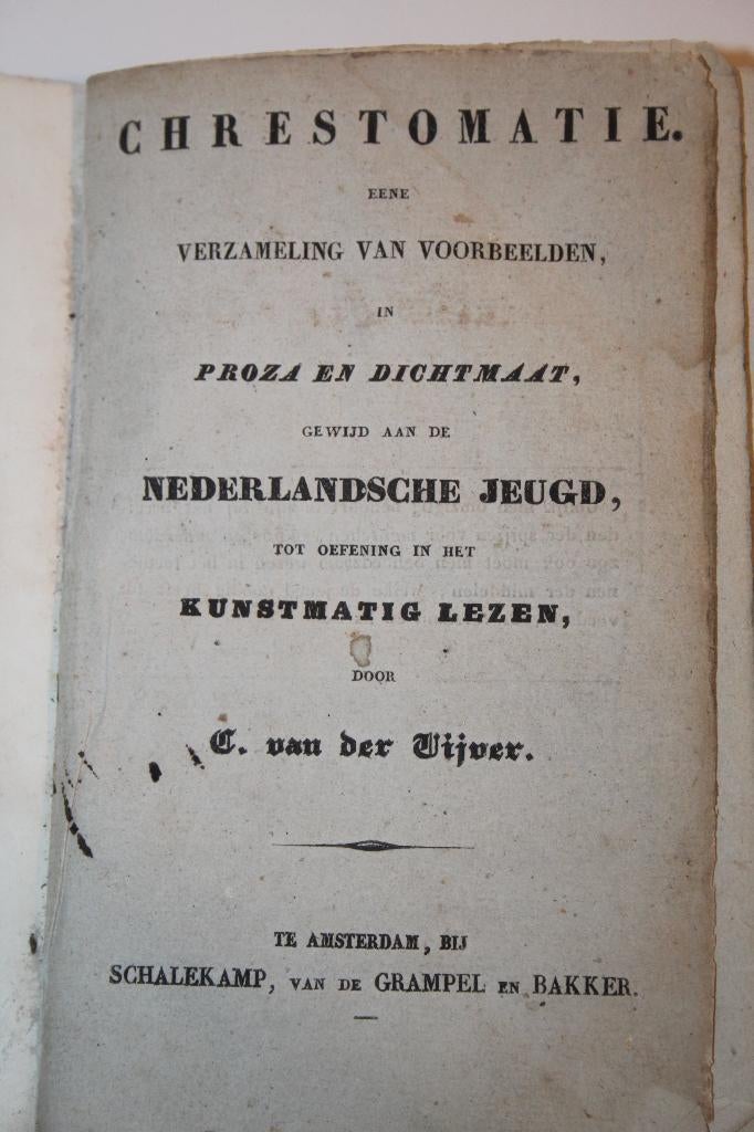 C. van der Vijver - Chrestomatie. Eene verzameling... (1839), Ophalen of Verzenden