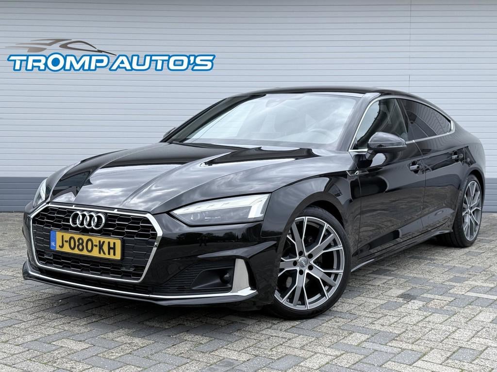 Audi A5 Sportback 40 TFSI 190PK|CRUISE|T.HAAK|LEER|LED|, Auto's, Gebruikt, 1984 cc, 1465 kg, Zwart