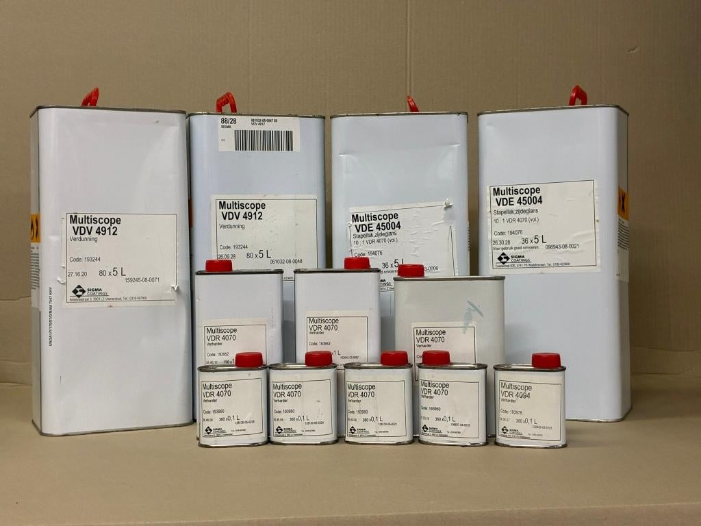 VEVEO 10 liter stapellak met harder en verdunner, Ophalen, Overige kleuren, 5 tot 10 liter, Nieuw