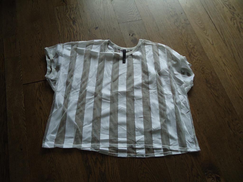 z.g.a.n. wit met transparante 10 Days top maat 3 (XL), Kleding | Dames, Tops, Wit, Maat 46/48 (XL) of groter, 10days, Ophalen of Verzenden