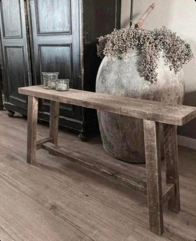 ~Stoer Sober Landelijk Houten Bankje~, Huis en Inrichting, Woonaccessoires | Overige, Ophalen of Verzenden, Zo goed als nieuw