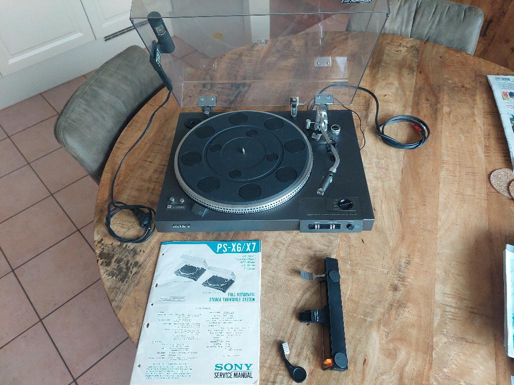 SONY full automatic stereo platenspeler PS-X6 met manual, Audio, Tv en Foto, Platenspelers, Ophalen, Gebruikt, Platenspeler, Sony