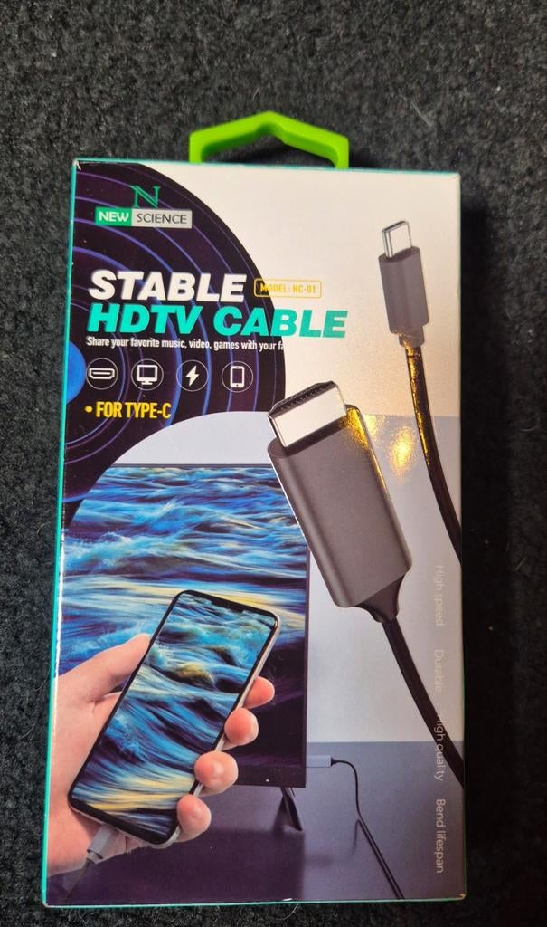 Nieuwe HDTV Kabel - Type-C naar HDMI, Ophalen of Verzenden