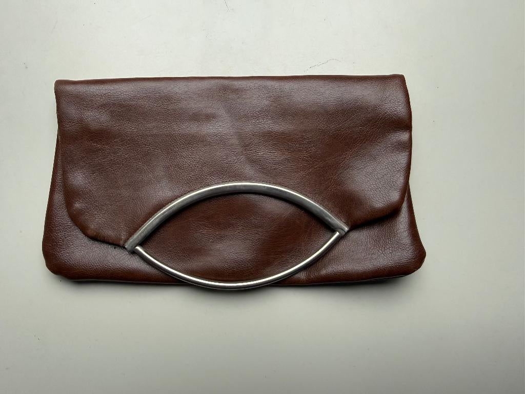Clutch tasje/avondtasje, Ophalen of Verzenden, Zo goed als nieuw, Bruin, Avondtasje