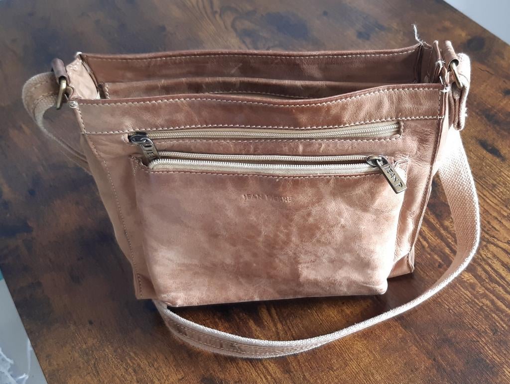 Jean Pierre schoudertas, Overige merken, Beige, Ophalen of Verzenden, Zo goed als nieuw