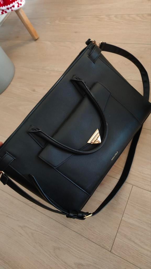 Anna Field stevige zwarte laptoptas met meerdere vakken, Ophalen of Verzenden, 17 inch of meer, Zo goed als nieuw