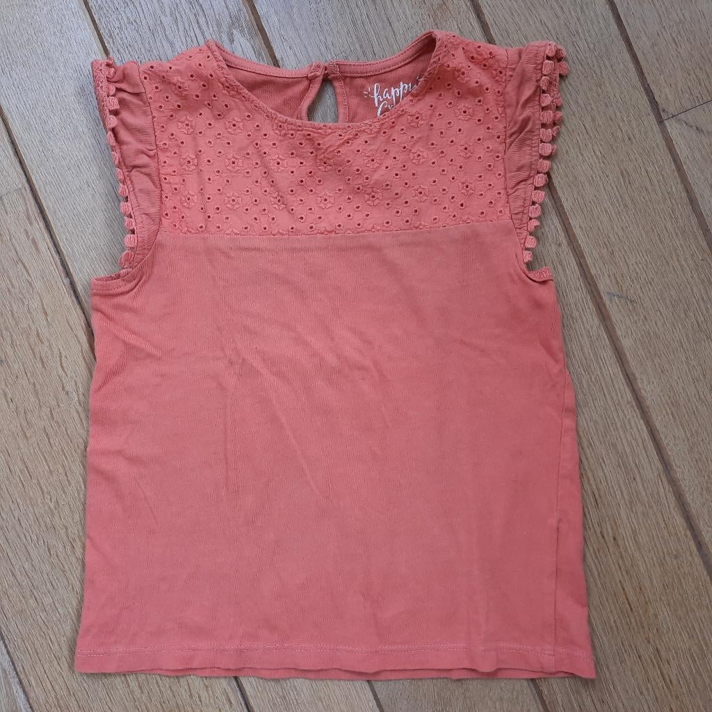 Happy Girls Club t- shirt roest bruin maat 116, Kinderen en Baby's, Kinderkleding | Maat 116, Ophalen of Verzenden, Happy Girls Club