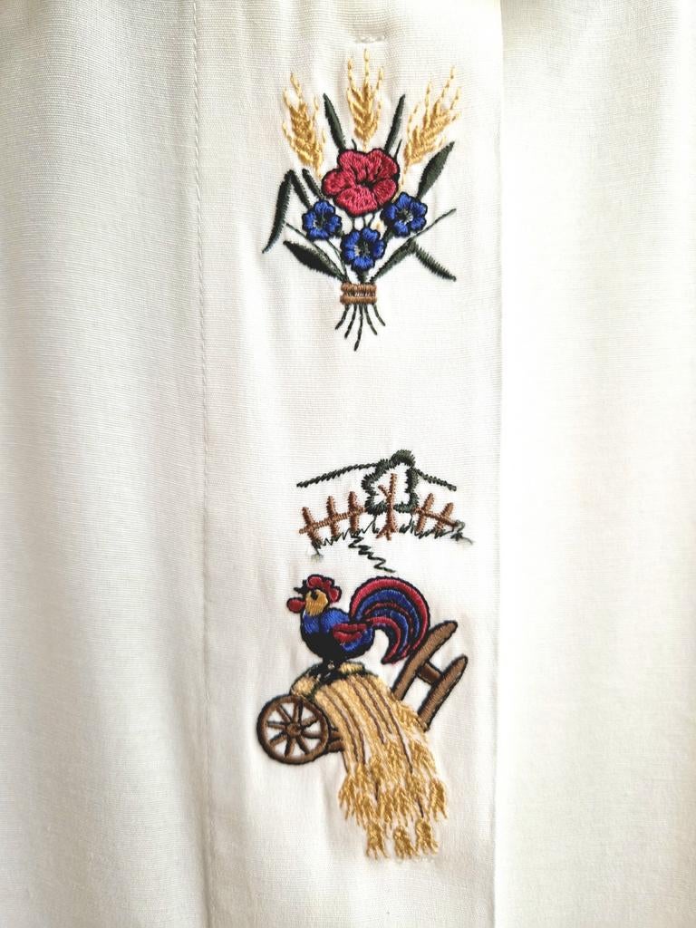 Super schattig vintage overhemd/blouse met borduursels, Kleding | Dames, Blouses en Tunieken, Ophalen of Verzenden, Zo goed als nieuw