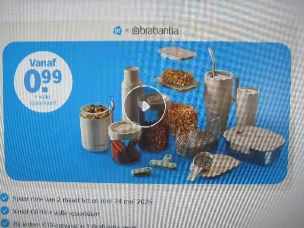 BRABANTIA AH actie 2 spaarkaarten, Albert Heijn, Verzenden