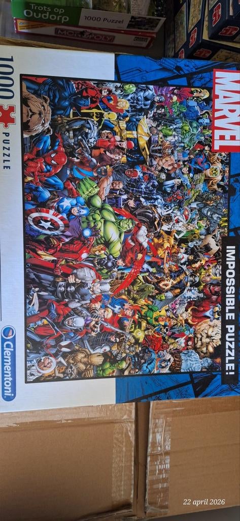 Marvel Impossible Puzzel 1000 Stukjes - Uitdagend & Leuk, Ophalen, 500 t/m 1500 stukjes, Gebruikt, Legpuzzel