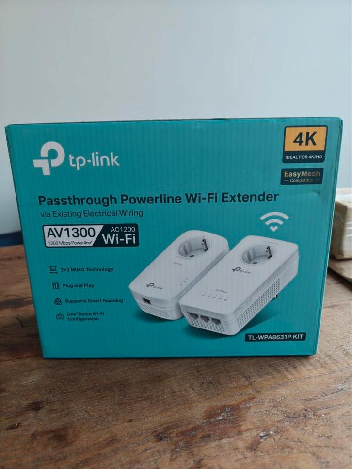 TP-Link Powerline Wi-Fi Extender AV1300 (via stopcontact), Computers en Software, WiFi-versterkers, Zo goed als nieuw, Ophalen of Verzenden