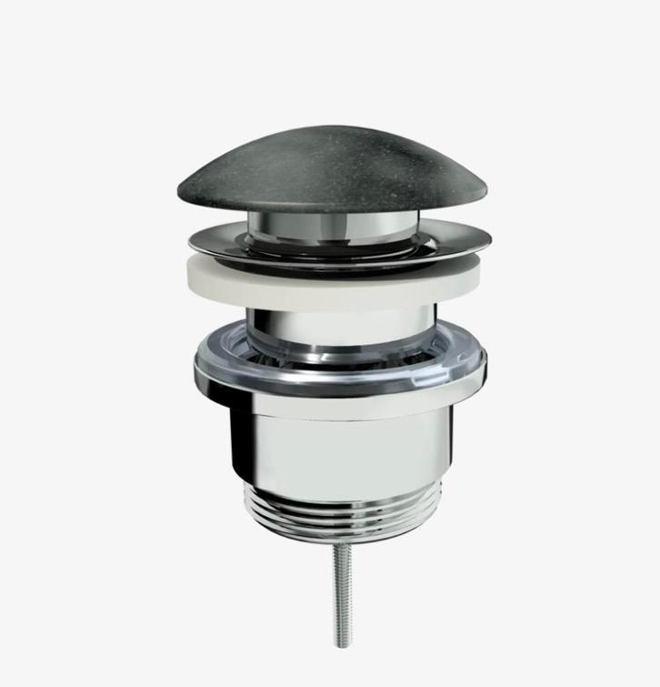 Balmani Click Curved afvoerplug Graniet/Chroom partij Nieuw, Doe-het-zelf en Verbouw, Sanitair, Nieuw, Overige typen, Chroom, Ophalen