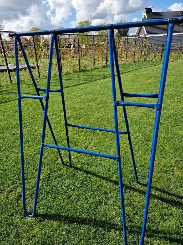 6 Blauwe klapschragen hoog en 8 lage / metsel schragen hoog, Doe-het-zelf en Verbouw, Steigers, Ophalen, Gebruikt, Minder dan 2 meter