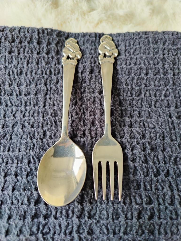 Keltum jaren '60 kabouter kinderbestek lepel en vork, Ophalen of Verzenden