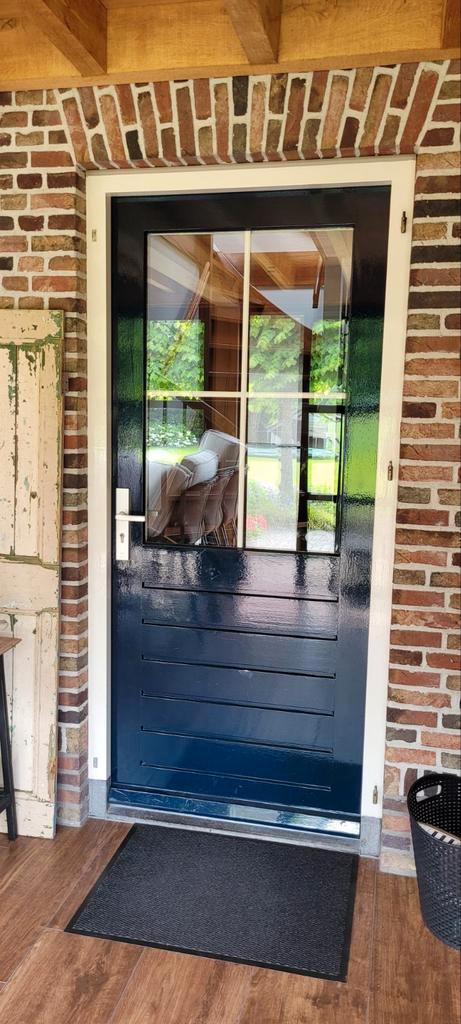 Te koop complete hardhouten buitendeur, Doe-het-zelf en Verbouw, Deuren en Horren, Buitendeur, 200 tot 215 cm, Ophalen of Verzenden