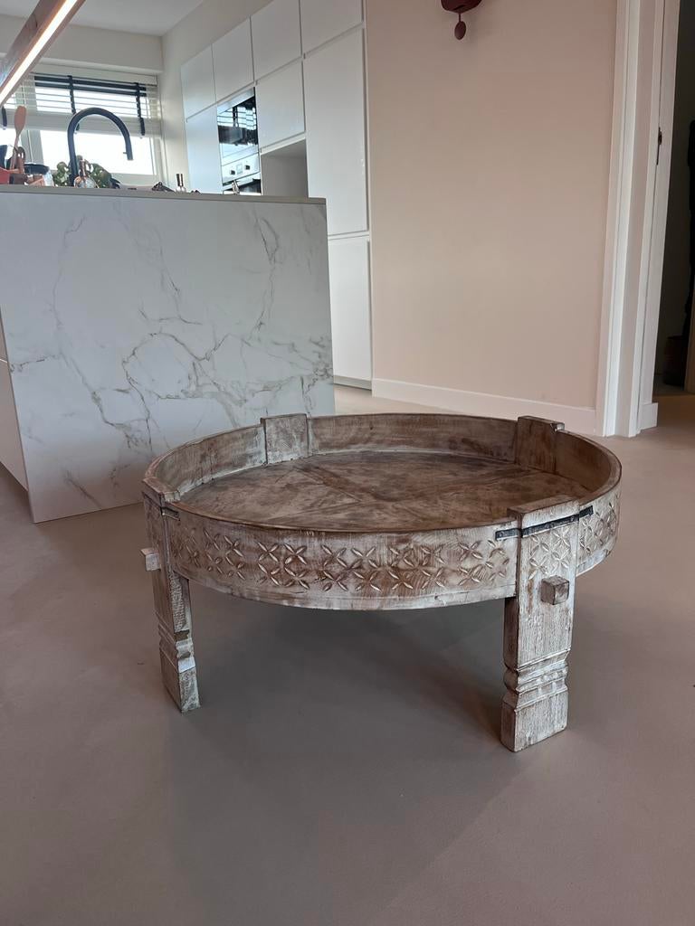 Chakki Oosterse Salontafel - 80 cm diameter, 35 cm hoog, Huis en Inrichting, Tafels | Salontafels, Ophalen, Gebruikt, Rond, 50 tot 100 cm