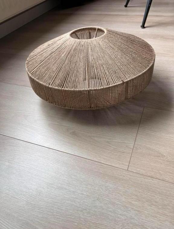 Beige lampenkap van draden, Beige, Rond, Ophalen of Verzenden, Zo goed als nieuw