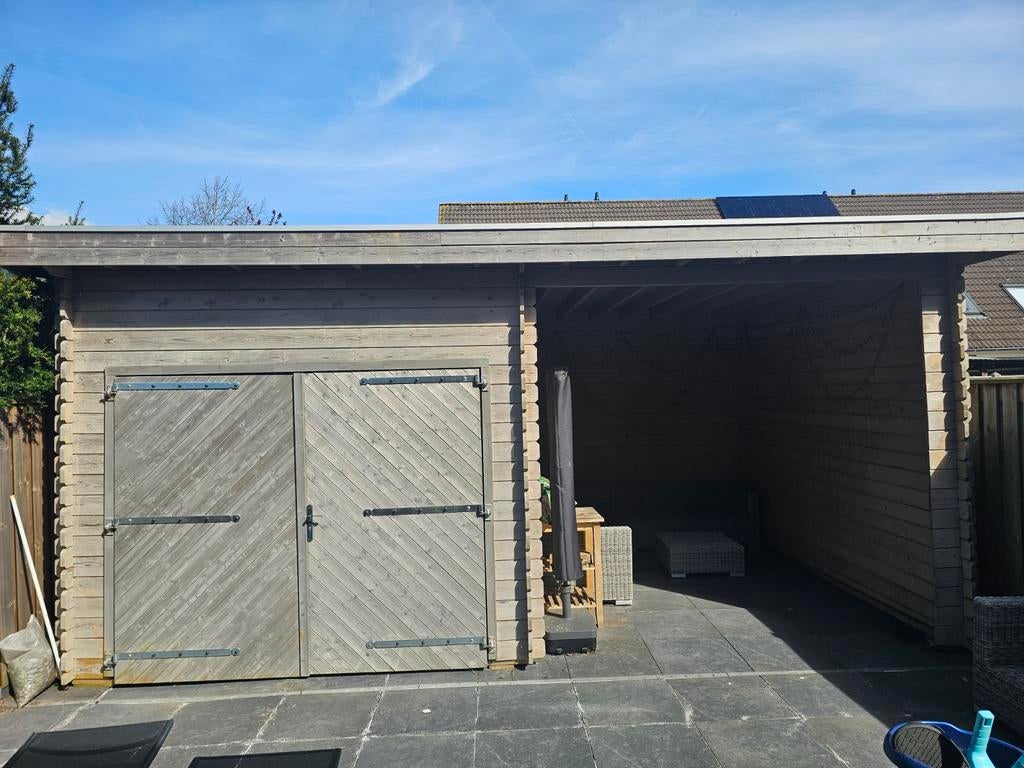 Grote schuur met overkapping L4xB6xH3- zelf demonteren, Ophalen, Gebruikt, Schuur, Zonder ramen