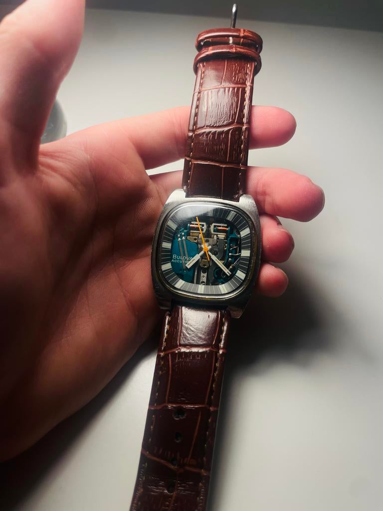 Bulova Accutron Spaceview Polshorloge uit 1970, Staal, Met bandje, Polshorloge, Bulova