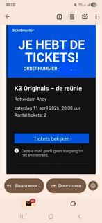 K3 staanplaatsen ahoy, Tickets en Kaartjes, Evenementen en Festivals, Twee personen