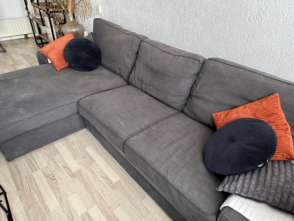 Loungebank grijs, Ophalen, Gebruikt, Stof