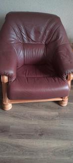 Fautuil, Ophalen, Gebruikt, Minder dan 75 cm, Hout en leder