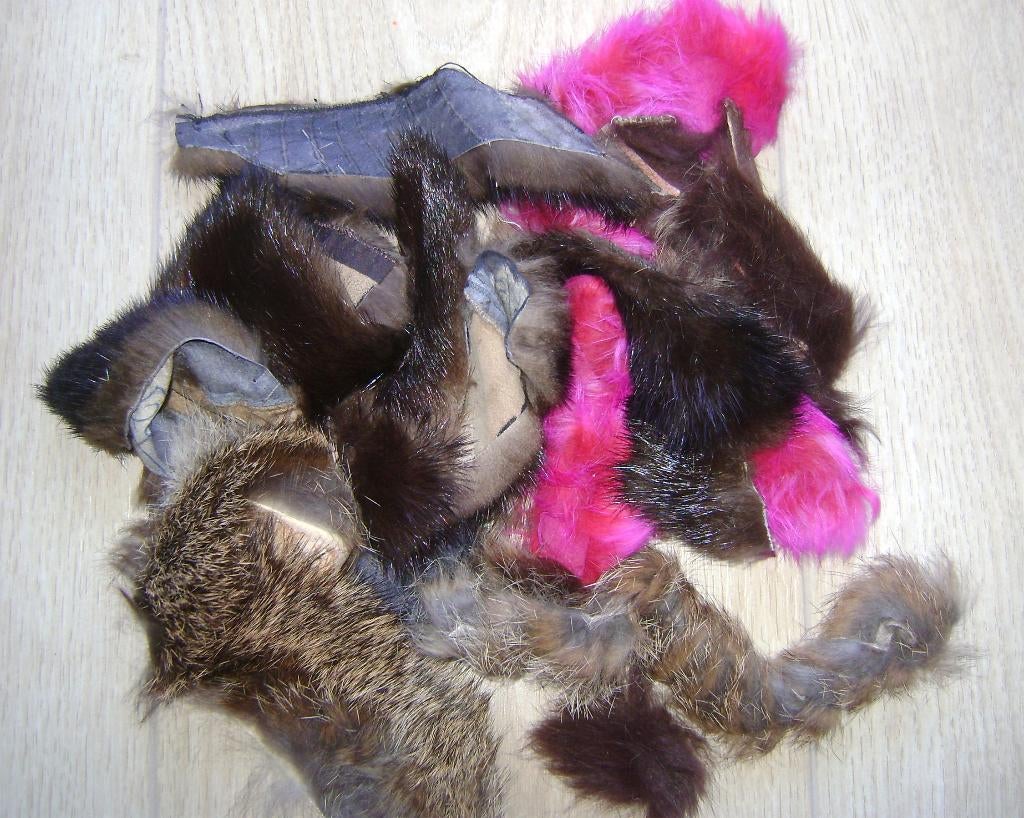 stukjes echt bont konijn vos post-apoc crafting EFF viking, Fantasie, Verzenden, Meerkleurig, Zo goed als nieuw