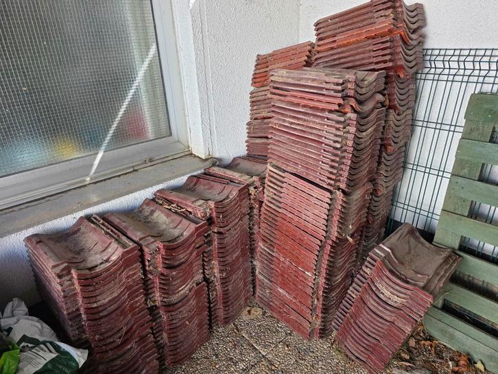 Gebruikte dakpannen, rood, Doe-het-zelf en Verbouw, Dakpannen en Dakbedekking, Gebruikt, Dakpannen, Steen of Klei, Rood, 15 m² of meer