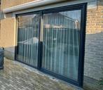 Kunststof Schuifpui Antraciet met kiepstand en hor, Kunststof, Gebruikt, Ophalen of Verzenden, Inclusief glas