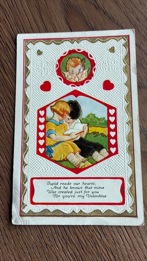 Cupido leest onze harten.Cupido,kinderen/boek,goudopdruk, Ophalen of Verzenden, Voor 1920, Kinderen