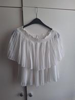 zara witte offshoulder blouse met tule maat XS 34, Verzenden, Wit, Zo goed als nieuw, Korte mouw