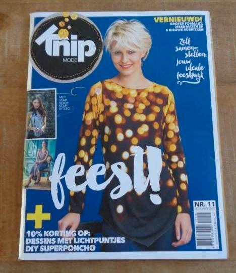 Knipmode nummer 11 november 2015 alle patronen maat 34/54 XL, Hobby en Vrije tijd, Kledingpatronen, Zo goed als nieuw, Vrouw, Knipmode