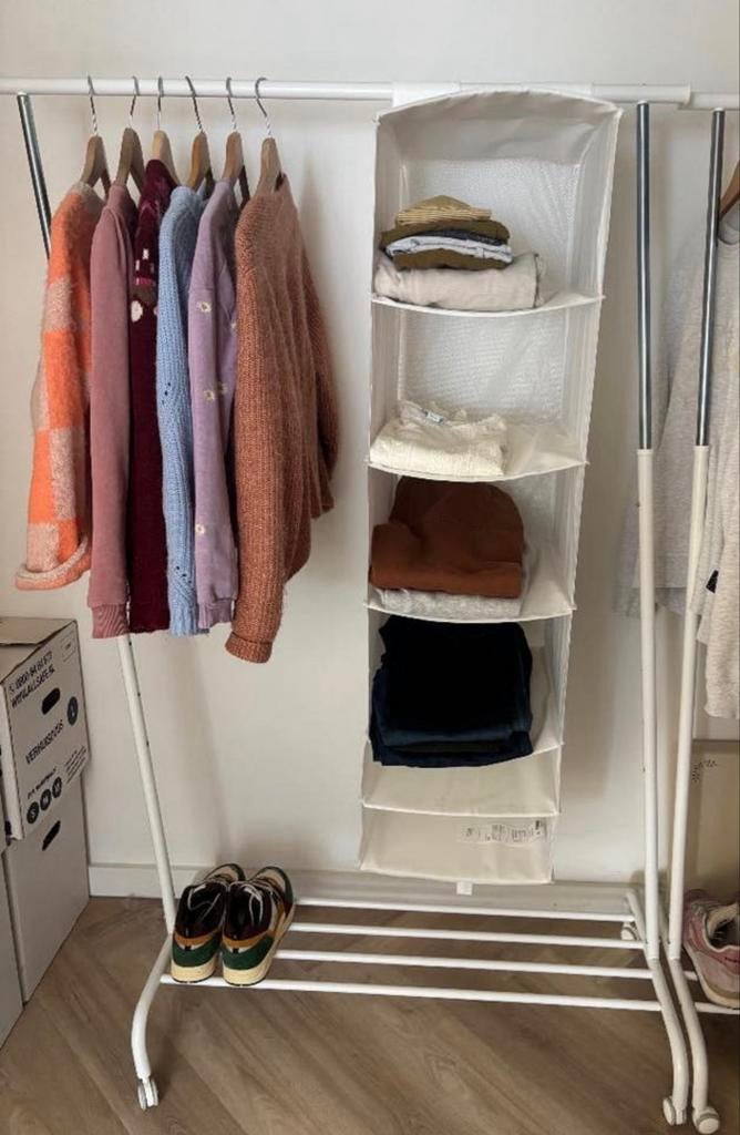 Ikea RIGGA kledingrek met SKUBB opberger, Ophalen, Zo goed als nieuw